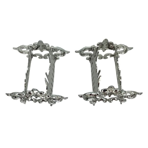 Vintage Knife Rest Holder Ornate Metal Formal Dinner Table Holiday Set Of 2 - Picture 3 of 7
